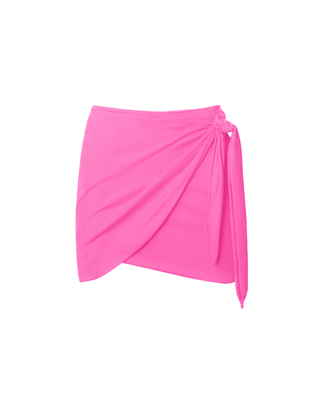 Outline image showing Mini Wrap Skirty Built-in Shapewear Swim Cover-Up - Bright Pink