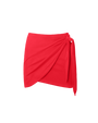 Outline image showing Mini Wrap Skirty Built-in Shapewear Swim Cover-Up - Red