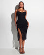 Seamed Lushy Midi Dress - Lace Black