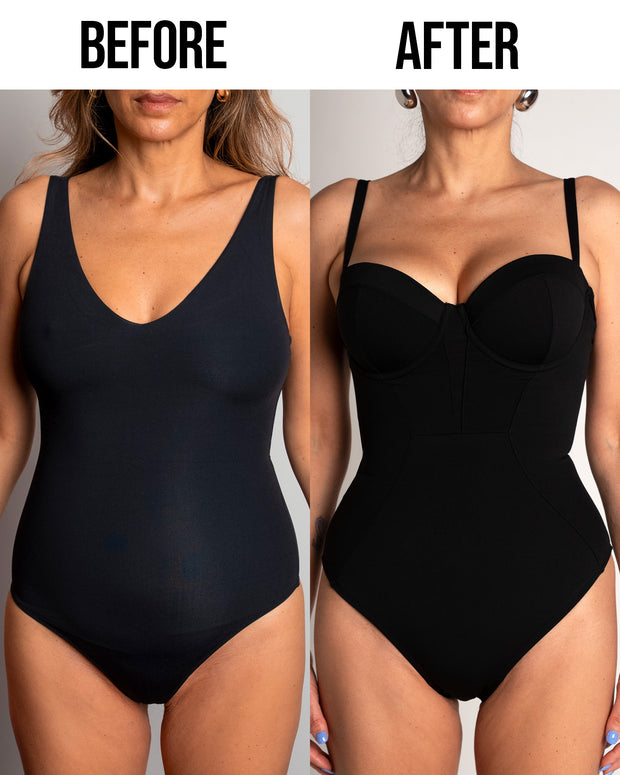 Ta3 Bombshell swimsuit before and after
