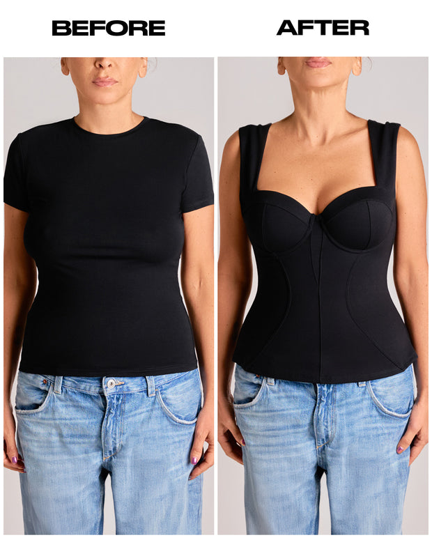 Bombshell Sleeveless Top - Black