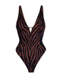 Hi Cut Plungey Triangle - Contour Mocha Zebra/Black