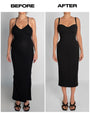 Seamed Lushy Pencil Dress - Black