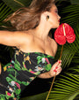 Model posing in Sweetie Mesh Column Midi Shapewear Dress - Toucan