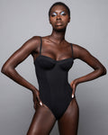 Pushy tummy control swimsuit in Black by TA3, view 3