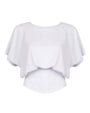 Outline image showing Corset Blousey Raglan Sleeve Shapewear Tee - White
