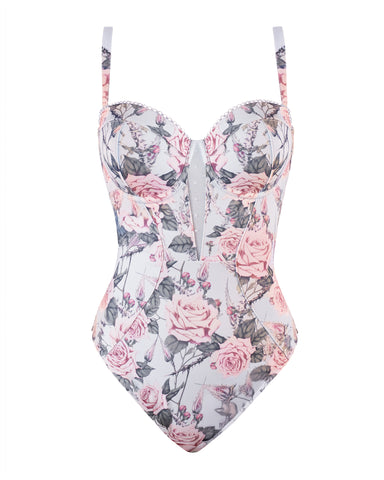 Back view of Brazilian Bombshell - Blue Thorny Rose on model