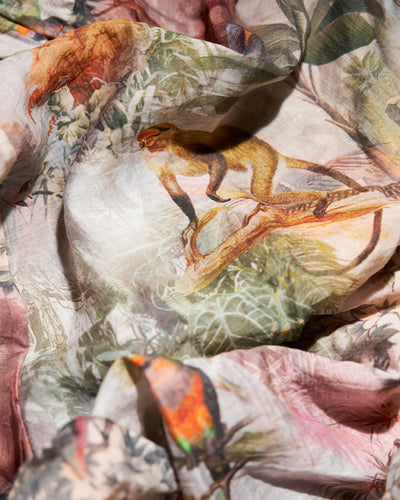 Flowy Oversized Collared Button Front Shirt - Cheeky Monkey Fabric Swatch