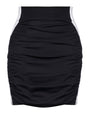 Outline image showing Mini Ruched Skirty Shapewear Swim Cover-Up - Contour Black/White