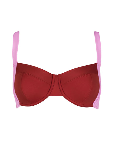 Outline image of Lifty Shapewear Wide Strap Underwire Bikini Top - Copper/Lilac