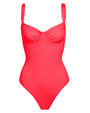 Outline image showing Sweetie Shapewear Swimsuit With Sweetheart Neckline - Hot Coral