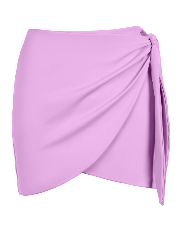 Outline image showing Mini Wrap Skirty Built-in Shapewear Swim Cover-Up - Wild Violet