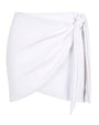 Outline image showing Mini Wrap Skirty Built-in Shapewear Swim Cover-Up - White