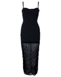 Outline image showing Sweetie Mesh Column Midi Shapewear Dress - Black