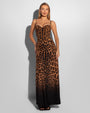 A-Line Maxi Skirty - Ombre Symmetric Leopard
