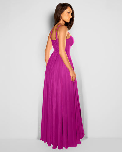 Full body side view Bombshell Maxi Dress - Electric Fuchsia