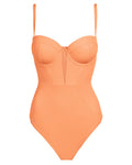 Outline image showing Bombshell Sculpting Bra-Sized Tummy Control Shapewear Swimsuit - Papaya