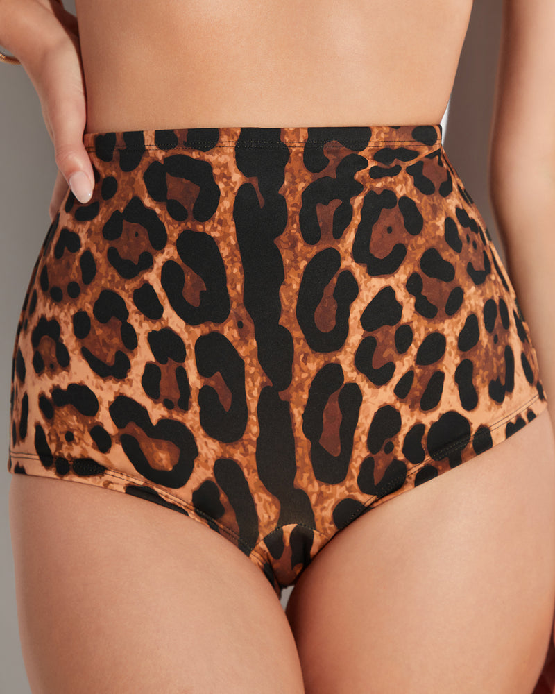 Boy Shortie Tummy Control Shapewear Bottom - Symmetric Leopard close up