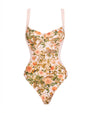Outline image showing Brazilian Lifty Shapewear Swimsuit - Rose Leopard/Peach Blush