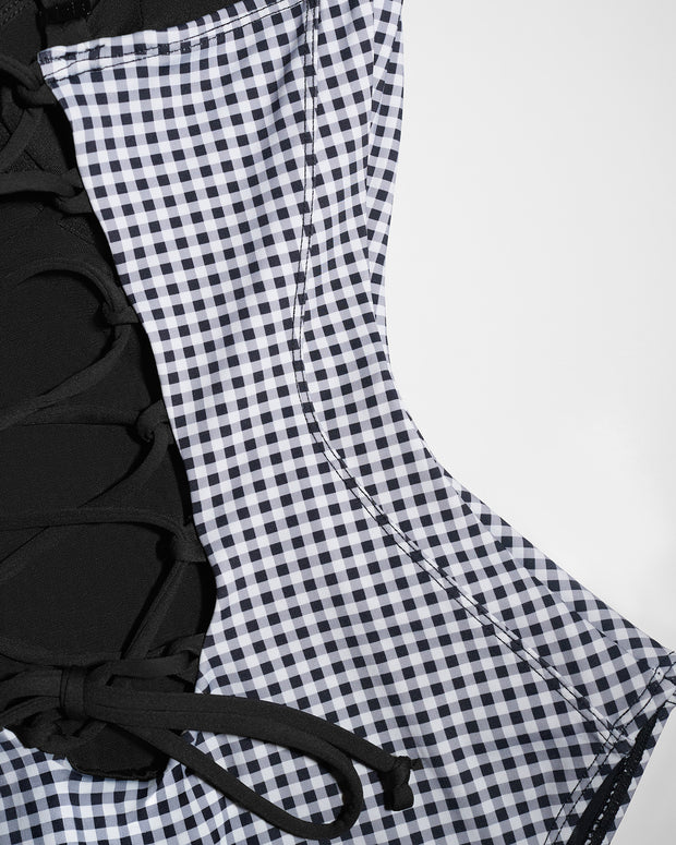 Detail shot of the back of Brazilian Vixen - Gingham
