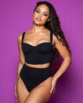 Busty shaping bikini top in Black by TA3, view 1