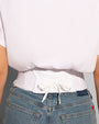 Corset Blousey Raglan Sleeve Shapewear Tee - White back area close up