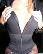 Corsety Long Sleeve Shapewear Hoodie - Black close up