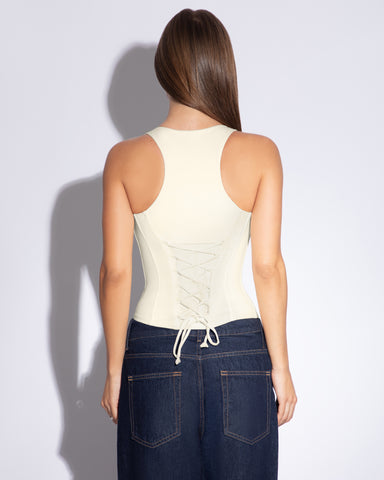 Corsety Scoop Neck Tank - Ivory