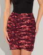 Cross Mesh Mini Shapewear Cover-Up Skirty - Cranberry Floral close up