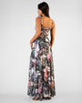Full body back view of Bombshell Maxi Dress - Daylight Peony on model