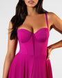 Detail shot of chest detail on Bombshell Maxi Dress - Electric Fuchsia
