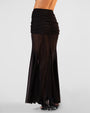 Back view of Mermaid Sheer Skirty - Black on model