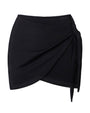 Outline image showing Mini Wrap Skirty Cover-Up - Black