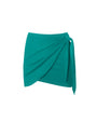 Outline image showing Mini Wrap Skirty Built-in Shapewear Swim Cover-Up - Teal
