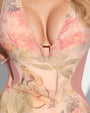 Plungey Triangle - Contour Cheeky Monkey/Rose Shapewear Swimsuit metal detail close up