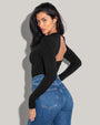 Shapey Crew Neck Top - Black