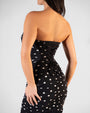 Detail shot of back view Sweetie Mesh Column Dress - Dot Black/White without straps