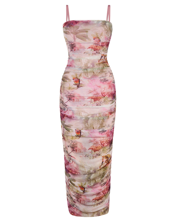 Outline image showing Sweetie Mesh Column Midi Shapewear Dress - Cheeky Monkey