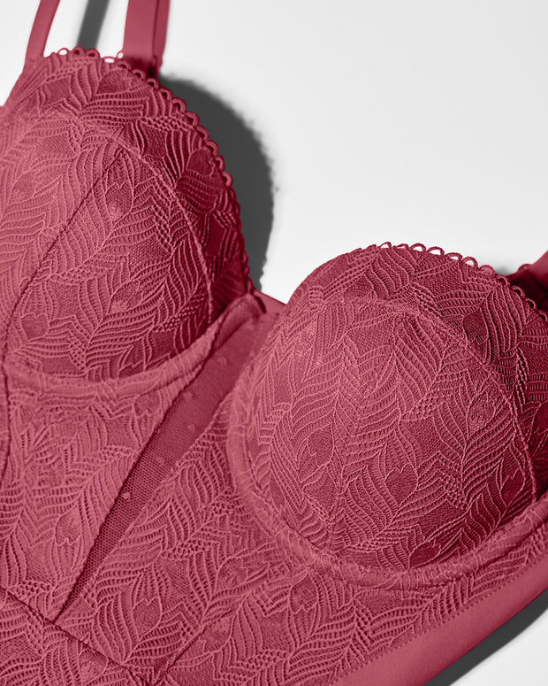 Close up of Bombshell - Lace Mauve flat lay