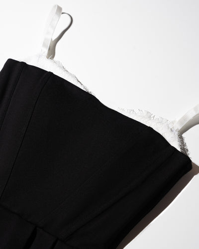 Flat lay of corset of Peaky Fit & Flare Mini Dress - Black/White