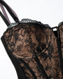 Close up of bust on Corset Top - Lace Black/Tawny