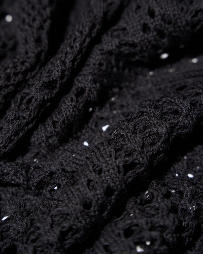 Fabric swatch of Mermaid Sheer Maxi Skirty - Adjustable Crochet Black