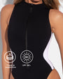 Detail graphic of Sleeveless Surfy - Contour Black/White highlighting fabric