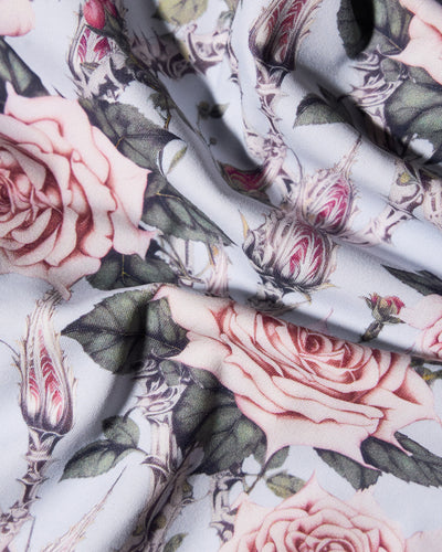 Fabric swatch of Mini Wrap Skirty - Blue Thorny Rose