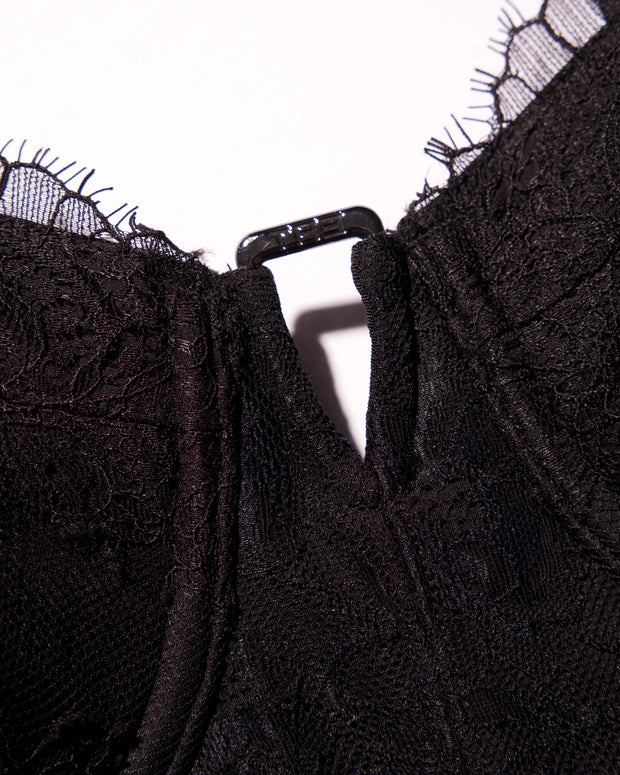 Close up of hardware on Corset Top - Lace Black