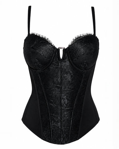 Back view of model in Corset Top - Lace Black