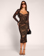 Full body front view of model wearing Shruggy - Lace Black