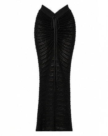 Mermaid Adjustable Maxi Skirty - Crochet Black
