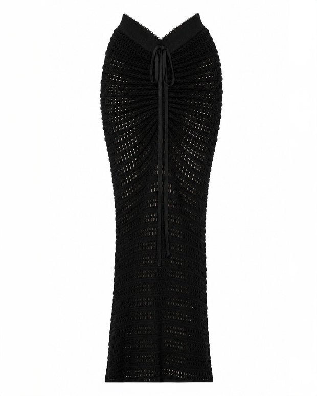 Mermaid Adjustable Maxi Skirty - Crochet Black