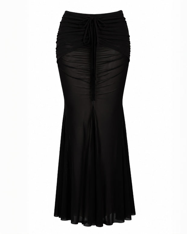 Outline image of Mermaid Adjustable Maxi Skirty - Mesh Black